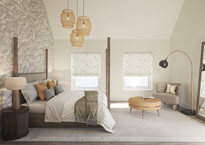 Floral Whimsy, Silver - Roman Blind - Image 8